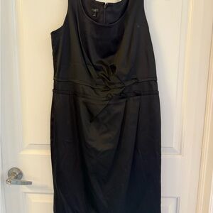 Talbots Black Satin Midi Dress